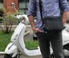 Мужская кожаная сумка Louis Vuitton серая шашка