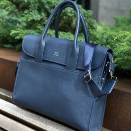 Мужской портфель Hermes кожаный синий