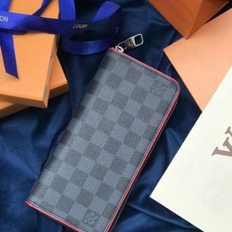 Портмоне Louis Vuitton кожаный серая шашка
