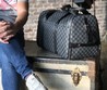 Сумка дорожная Louis Vuitton серая шашка с колесами