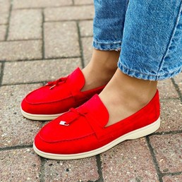 Женские мюли Loro Piana 2021-2022 красные