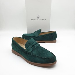 Мокасины мужские Brunello Cucinelli темно-зеленые