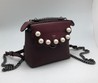 Женский мини-рюкзак FENDI кожаный бордовый