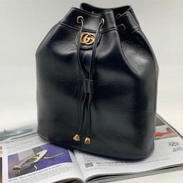 Женский рюкзак Gucci кожаный черный