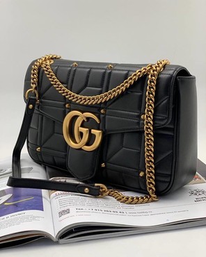 Женская сумка Gucci Marmont кожаная черная