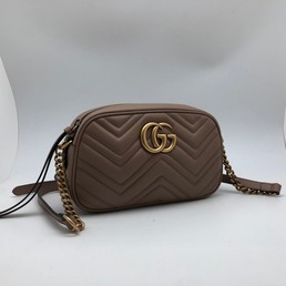 Женская сумка Gucci Camera Marmont бежевая 18х12