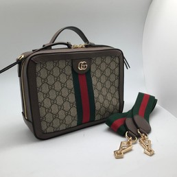 Женская сумка Gucci 25х19 бежевая с орнаментом GG