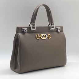 Женская сумка-тоут Gucci Zumi кожаная бежевая