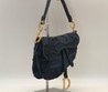 Женская сумка Christian Dior Saddle темно-синяя 25,5x20