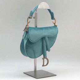 Женская сумка Christian Dior Saddle бирюзовый бархат