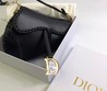 Женская сумка Christian Dior Saddle кожаная черная