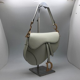 Женская сумка Christian Dior Saddle кожаная молочная