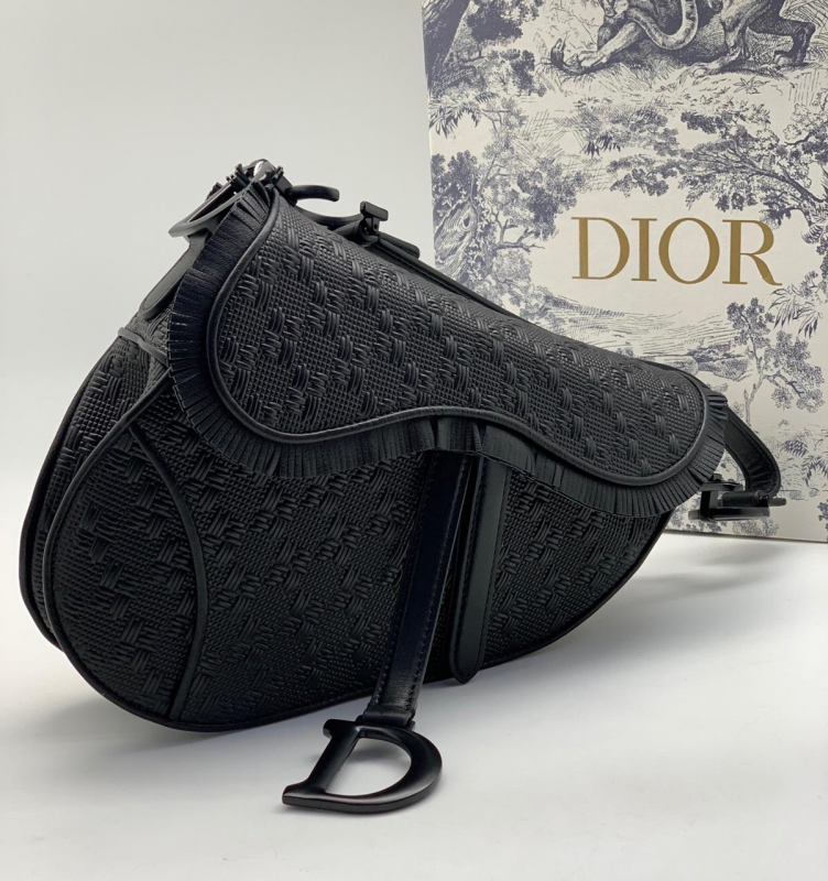 Женская сумка Christian Dior Saddle черная 25,5x20