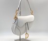 Женская сумка Christian Dior Saddle кожаная белая