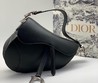 Женская сумка Christian Dior Saddle черная с серебристой пряжкой