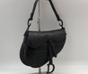 Женская сумка Christian Dior Saddle кожаная черная с черной пряжкой