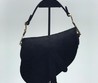 Женская сумка Christian Dior Saddle Mini замшевая черная