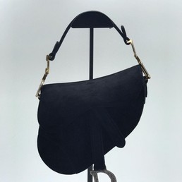 Женская сумка Christian Dior Saddle Mini замшевая черная