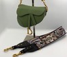 Женская сумка Christian Dior Saddle Mini кожаная зеленая