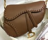 Женская сумка Christian Dior Saddle кожаная коричневая