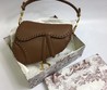 Женская сумка Christian Dior Saddle кожаная коричневая