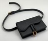 Женская поясная сумка Christian Dior Saddle кожаная черная