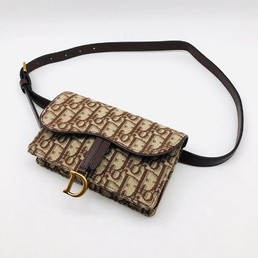 Женская поясная сумка Christian Dior Saddle коричневая