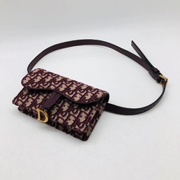 Женская поясная сумка Christian Dior Saddle бордовая