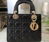 Женская сумка Christian Dior Lady кожаная черная