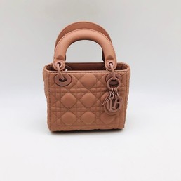 Женская сумка Christian Dior Lady Mini кожаная оранжевая