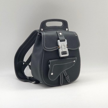 Женский рюкзак Christian Dior кожаный темно-синий