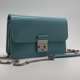 Женская сумка Christian Dior кожаная голубая