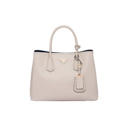 Женская кожаная сумка Prada Double Bag молочная