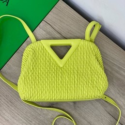 Женская сумка Bottega Veneta Point Mini кожаная желтая