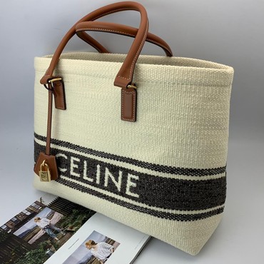 Женская пляжная сумка Celine бежевая