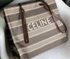 Женская пляжная сумка Celine серая с бежевым