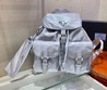 Женский рюкзак Prada серебристый текстиль