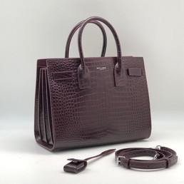 Женская сумка-тоут Yves Saint Laurent Sac de Jour кожаная бордовая