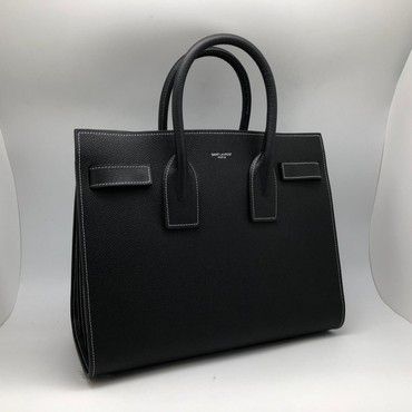 Женская сумка-тоут Yves Saint Laurent Sac de Jour Big кожаная черная