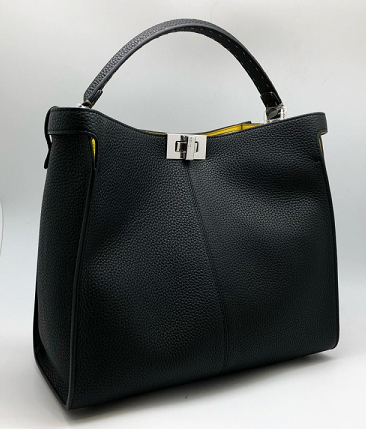 Женская сумка Fendi Peekaboo Medium кожаная черная