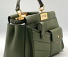 Женская сумка Fendi Peekaboo Mini кожаная милитари