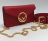 Женская поясная сумка Fendi кожаная красная