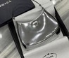 Женская сумка Prada Cleo кожаная серебро