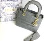 Женская сумка Christian Dior Lady серая текстиль
