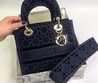 Женская сумка Christian Dior Lady синяя текстиль