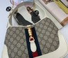 Женская сумка Gucci Jackie Mini серая с белым
