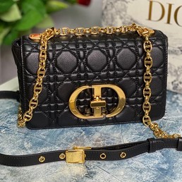 Женская сумка Christian Dior Caro Mini кожаная черная