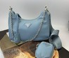 Женская сумка Prada Re-Edition 2000 голубая