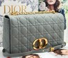 Женская сумка Christian Dior Caro кожаная серая