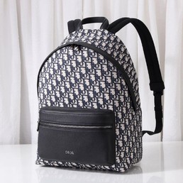 Женский рюкзак Christian Dior белый с синим орнаментом